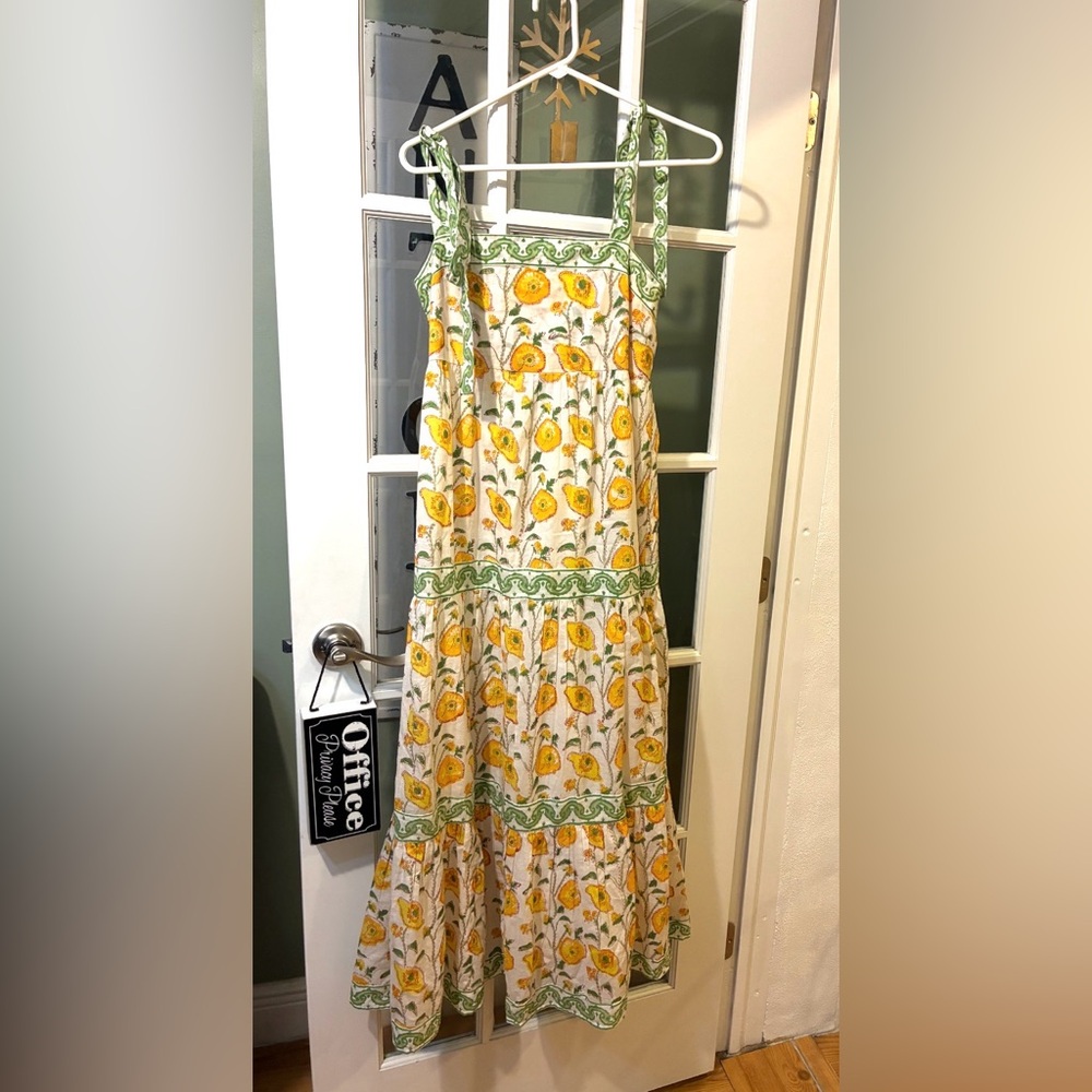 Jude Connally 100% Cotton Cottagecore Floral Tiered Midi Dress Size S